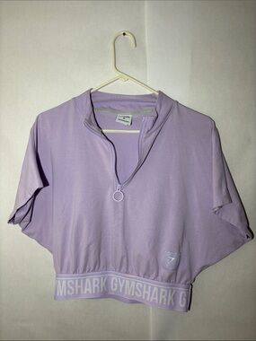 Gymshark Lavender Half-Zip Cropped Tee
